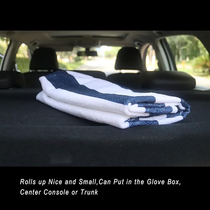 Car Seat Cover Protector Front Seats,for Gym Workout,Running,Swimming,Beach and Hiking,Waterproof Sweat Towel Bucket Seat Covers for Cars SUV Trucks (Blue Stripe, 2Pcs)-PawvioPets