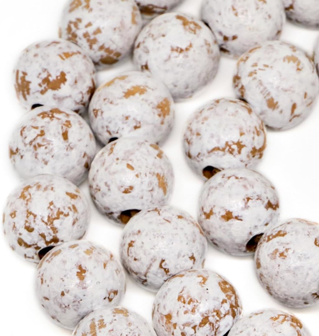 Farmhouse Wood Bead Garland Set of 2 with Tassels - Decorative Home Boho Beads