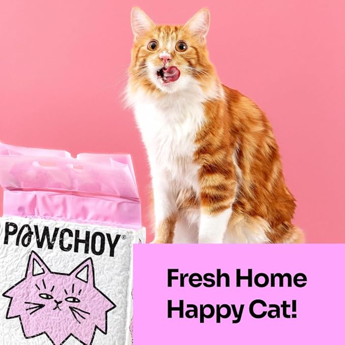 5 in 1 Mixed Cat Litter – Clumping, Flushable, Ultra Absorbent & Fast Drying | 100% Natural, Dust-Free, Low Tracking | with Activated Carbon for Superior Odor Control (4 Bags)-PawvioPets