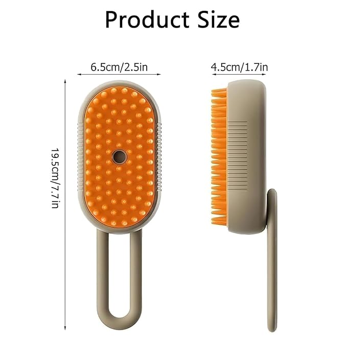 4 in 1 Cat Steam Brush,cat brushes for indoor cats,Rechargeable Steam Cat with Steam,Anti-Static Steam Pet Brushes for Dogs Cats(Khaki)-PawvioPets