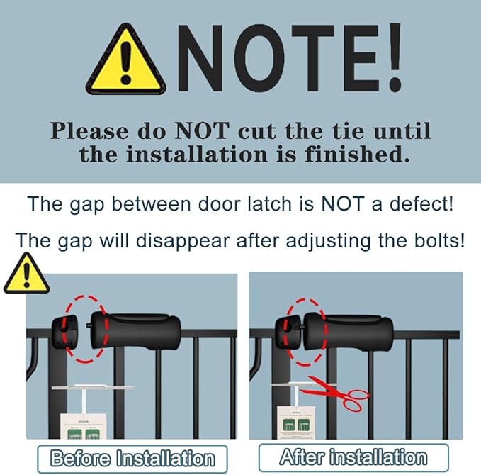 Extra Wide Baby Gate with 4.72in Extensions, Walk-Through, Auto Close, Pressure Mount Child Safety Gate (Black, Extension-4.72"/12cm)-PawvioPets