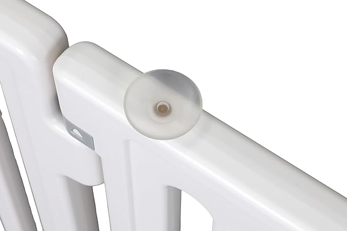 BIRDROCK HOME Dog Playpen w/Door, 16 Panel, 25.6in H | Strong Plastic, Non-Slip Puppy Playpen, Secure Pet Gate | Indoor Outdoor Fence | Configurable Panels | Medium to Large Pets - White-PawvioPets