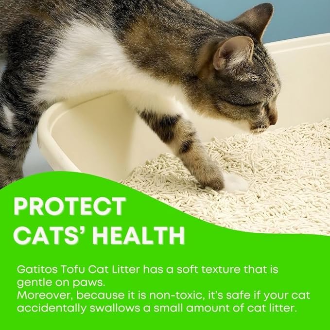 Gatitos Tofu Cat Litter Climping Quickly, Natural Material, Dissolves in Water and can be Flushed Down The Toilet, Vacuum Packing(Original Flavor| Pack*1)-PawvioPets