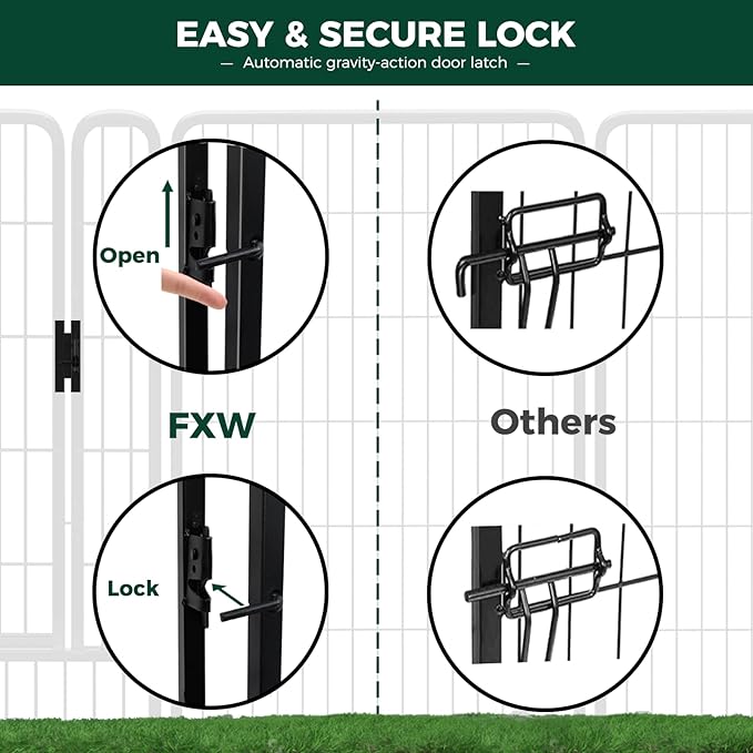 FXW Rollick Unleashed Dog Playpen for Indoor, Yard, RV Camping, 32 inch 24 Panels for Small and Medium Dogs, Black│Patented