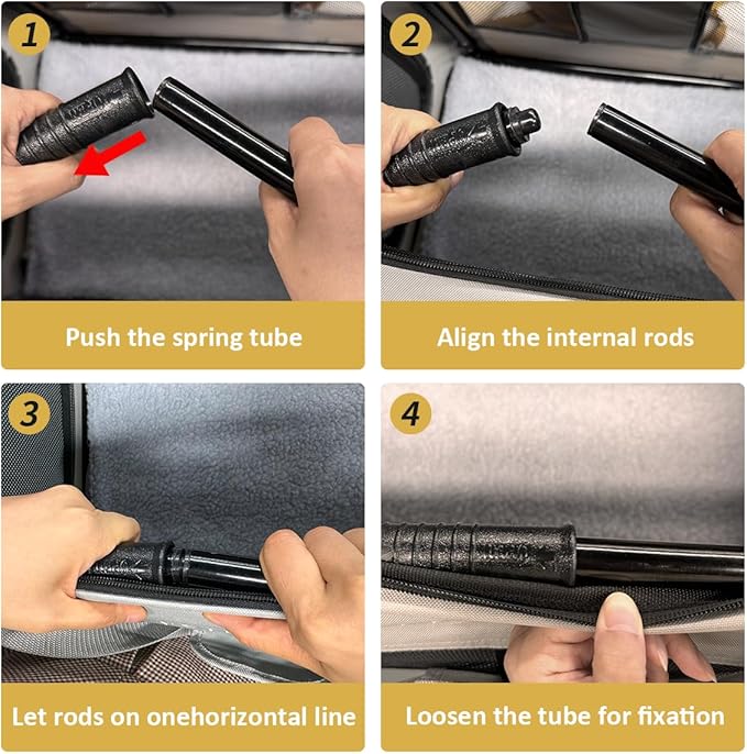 Extra Large Cat Carrier Soft Sided, Portable Small Dog Carrier for 2 Cats, 24"x16.5"x16" Car Travel Folding Comfortable Design, Yellow-PawvioPets