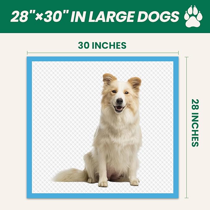 100 Count Large Dog & Cat Puppy Pee Pads - 28"x30" Absorbent Potty Training Pads | Leakproof Quick-Dry Disposable Pet Pads for Puppies, Dogs & Cats | Indoor, Outdoor, Litter Box, Housebreaking Use-PawvioPets