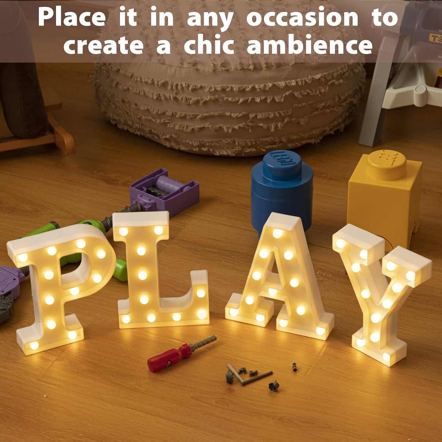 HXWEIYE Light Up Letters P, LED Marquee Letters Sign 26 Alphabet and 10 Number Big Lights for Party Birthday Bar Battery Powered Christmas Decor (Warm White)