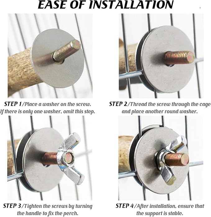 6Pcs Natural Wooden Bird Perch Grape Stick Claw Grinding Fork Bird Perching Branch Claw Grinding Stick Parrot Standing Platform Parrot Cage Chewing Accessories for Parrots Lovebirds Parakeets-PawvioPets
