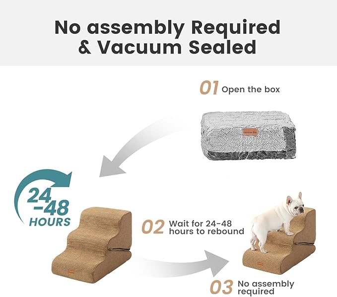 Gardner Pet Dog Stairs for Small Dogs 16.5" H, 2 in 1 Transformable 3-Step Pet Stairs and Dog Ramp for Couch (13-20 in), Brown Adjustable Pet Steps with Non-Slip Waterproof Cover and CertiPUR-US Foam-PawvioPets