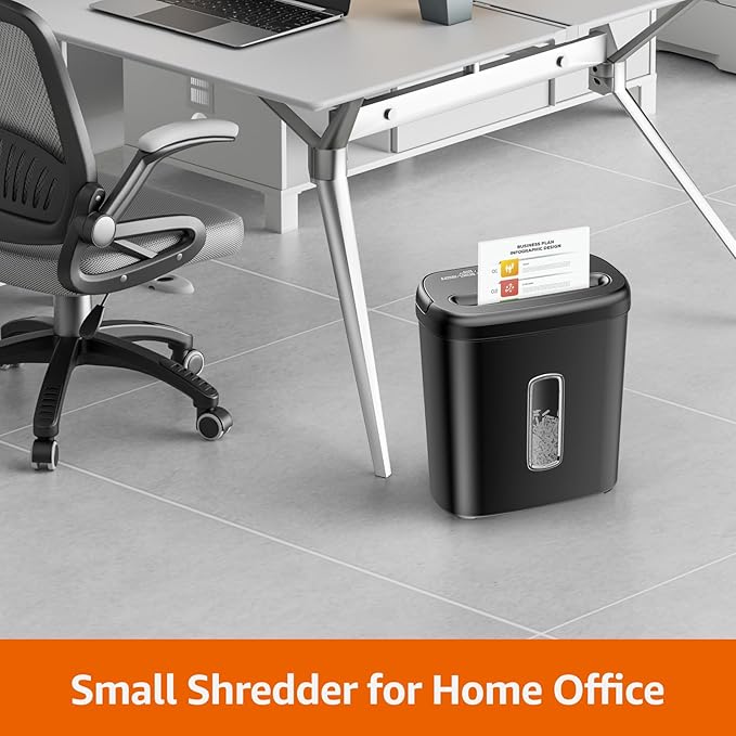 Amazon Basics 8-Sheet Cross Cut Paper Shredder and Credit Card Shredder - Black-PawvioPets