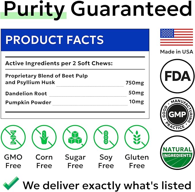 BARK&Spark Dog Anal Gland Treatment Chews - AnalGland Support Supplement - Stop Scoot & Reduce Odor with Prebiotics & Digestive Enzymes - Bacon Flavor, 120 Treats-PawvioPets