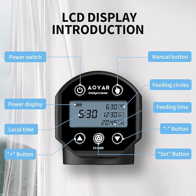 Automatic Fish Feeder Dispenser for Aquarium: Rechargeable Auto Feeders for Tank Turtle Pond Betta - 200ml Smart Food Feeding Timer Dispensers for Flake Pellet Vacation Weekend-PawvioPets