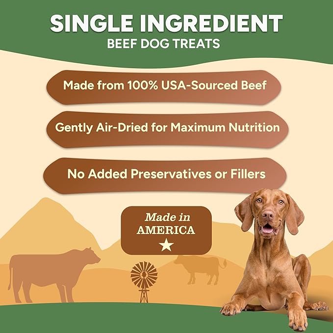 Gaines Family Farmstead Beef Chips for Dogs – 6 oz, Natural Single-Ingredient Dog Treats, High-Protein Rawhide-Free Chews, Healthy Grain-Free Snacks, Made in USA-PawvioPets