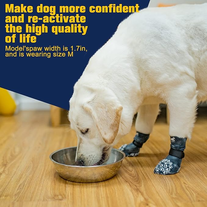 EXPAWLORER Anti Slip Dog Socks to Prevent Licking Paws, Dog Shoes for Hot Pavement, Dog Booties for Small Medium Large Senior Dogs, Traction Control Dog Boots & Paw Protectors for Hardwood Floors-PawvioPets