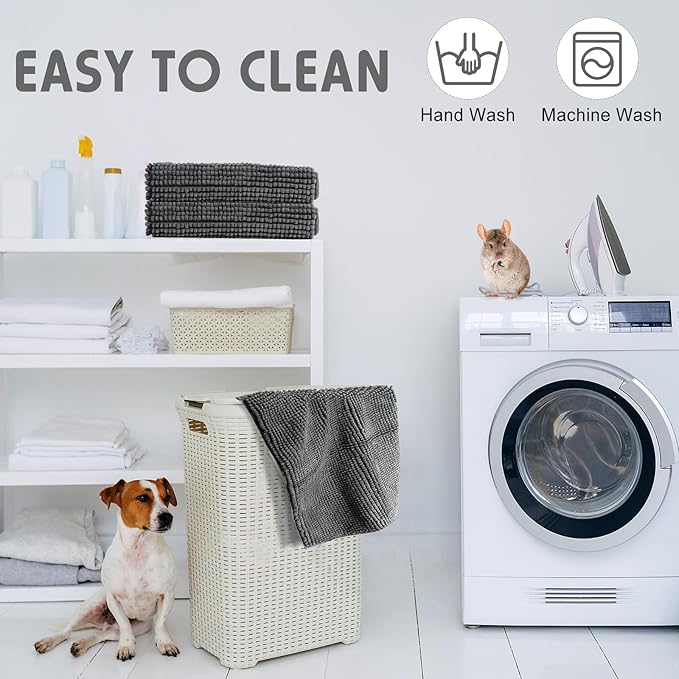 Amylove 4 Pcs Guinea Pig Cage Liner Guinea Pig Bedding Washable Fleece Pee Pads Reusable Small Animals Training Mat Small Animal Sleeping Bed for Bunny Hamster(Dark Gray,12 x 12 Inch)-PawvioPets