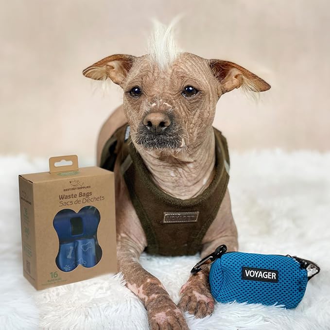 Best Pet Supplies Dog Poop Bags (240 Bags) for Waste Refuse Cleanup, Doggy Roll Replacements for Outdoor Puppy Walking and Travel, Leak Proof and Tear Resistant, Thick Plastic - Royal Blue-PawvioPets