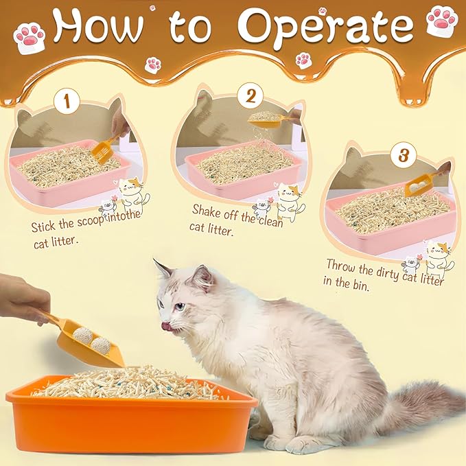 6 Pcs Kitten Small Litter Box Set, Plastic Kitten Litter Pan with 6 Scooper Cat Litter Box Cat Litter Box Travel Toilet for Small Pet Kitty Bunny Guinea Pig-PawvioPets
