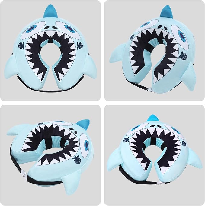CuteBone Big Shark Inflatable Dog Cone with Removable Soft Fleece Covers for Small/Medium/Large Dogs and Cats Neck Donut Collar After Surgery GWB12L-PawvioPets