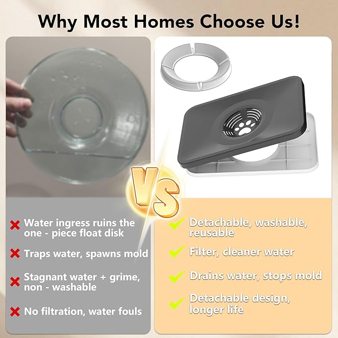 Decflow 10L Stainless Steel Dog Water Bowl, No Spill Anti-Splash Dog Bowls with XXL Silicone Mat, Spill-Proof Slow Feeder for Messy Drinkers, Heavy Duty Pet Bowls for Indoor/Outdoor Use Grey-PawvioPets