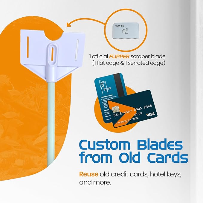 FL!PPER Flipper Platinum Aquarium Algae Scraper | Glass & Acrylic Tank Cleaner with Serrated Blade for Efficient Aquarium Maintenance (18” Rigid Shaft)-PawvioPets