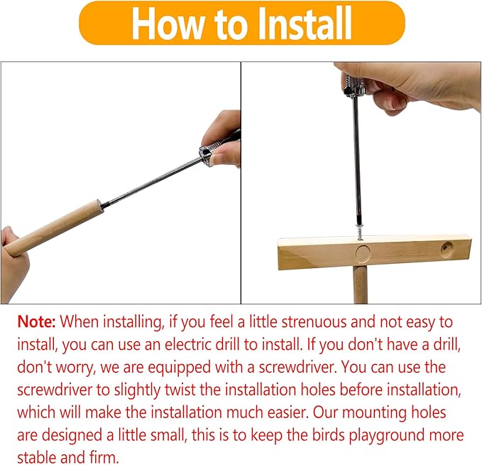 Bird Playground Parrot Playstand Bird Perch Stand Gym Natural Wood Play Stand with Swing Ladder Feeder Cups for Parakeets Cockatiels Lovebirds Conures Budgies-PawvioPets