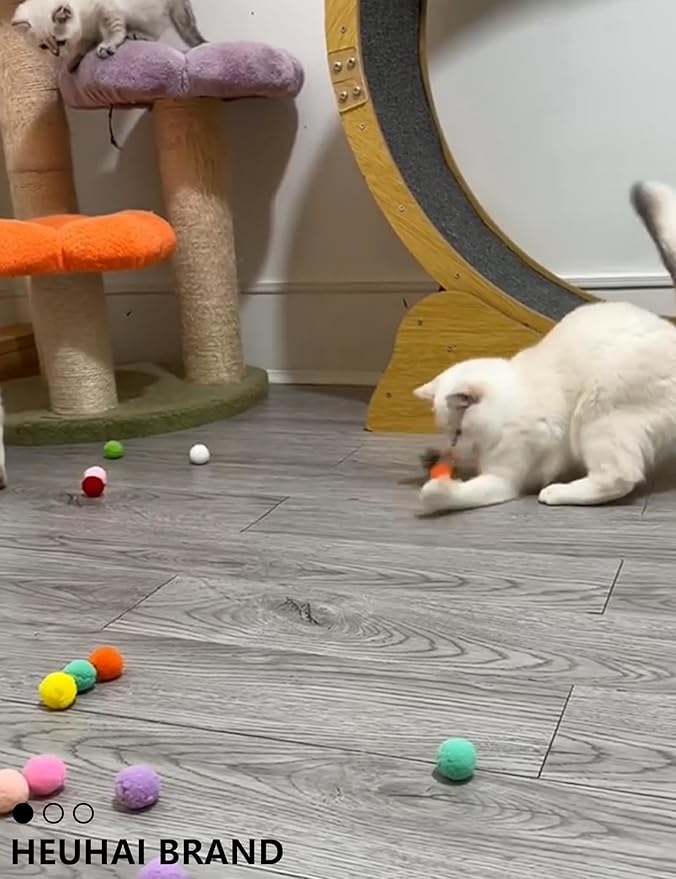 15-Pack Cat Toy Balls for Indoor Cats and Kittens (1.5'' - 2.2'', Cat Toys Mega Set)-PawvioPets