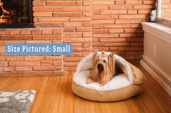 Snoozer Luxury Cozy Cave, Camel, Small-PawvioPets