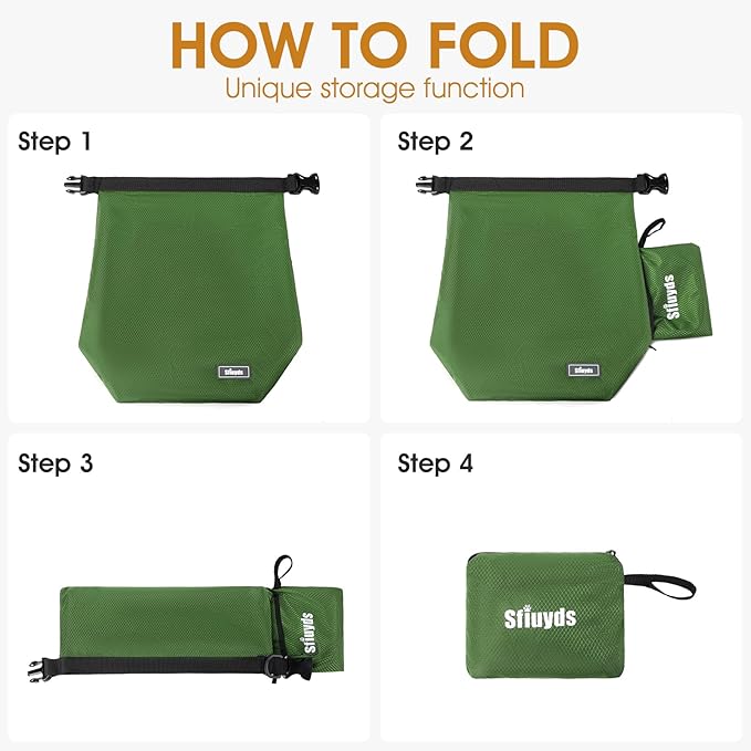 Dog Food Travel Bag,Pet Food Container 20 lb w/2PCS Collapsible Dog Travel Bowls and Zipper Side Pocket(Green, Large)-PawvioPets