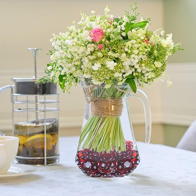 FUTUREPLUSX 1LB Red Glass Beads, Flat Glass Marbles Burgundy Pebbles Marbles for Vases Decorative Red Colored Gemstones Fish Tank Table Scatter Decor Art Craft-PawvioPets