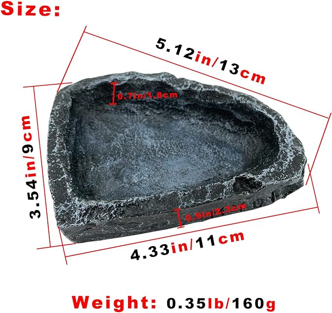 2 Pack Reptile Feeding Dish Corner Bowl, Reptile Water Dish Food Bowl Feeding Terrarium Bowls for Bearded Dragon Lizard Frog Gecko Tortoise Hermit Crab-PawvioPets