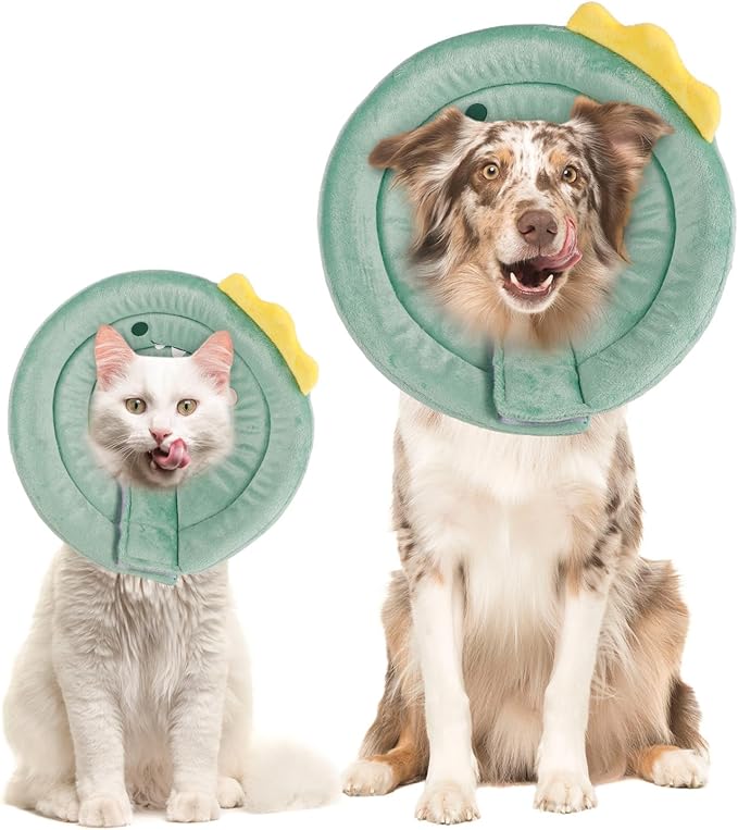 FRIUSATE Cat Cone Collar Soft, Cute Cat Recovery Collar Soft Adjustable Cat Cones to Stop Licking Comfortable Breathable Lightweight Neck Cone for Cats Kittens Pet After Surgery-PawvioPets