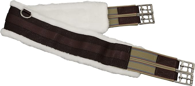 Fleece English Girth with Double Elastic: 30" to 58"-PawvioPets