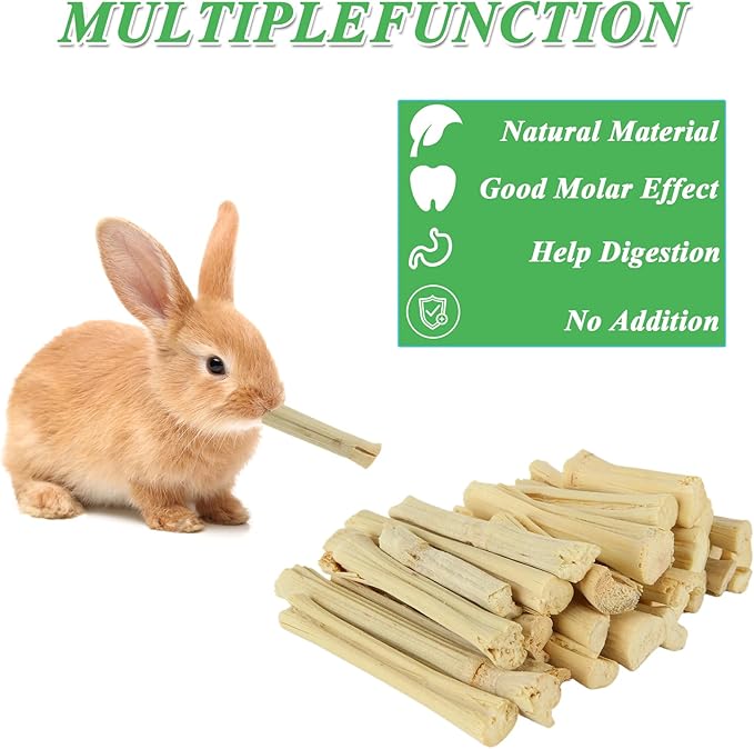 1000g/2.2lb Sweet Bamboo Sticks for Rabbits, Guinea Pig Chew Toys Bunny Toys for Rabbits Indoor, Teething Toy for Small Animals Rabbits, Hamsters, Chinchillas, Guinea Pigs-PawvioPets