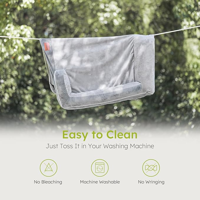 Extra Large Dog Bed, Orthopedic Dog Bed with Cooling Gel Memory Foam, Waterproof XL Pet Bed with Removable Washable Cover, 42" Pet Sofa Couch Dutch Velvet with Bone Toy, Light Gray-PawvioPets