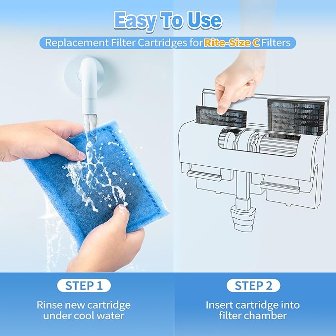 8/16/32 Pack Rite-Size C Filter Cartridges Compatible with MarineLand Penguin PRO Power Filters 275/375 & Original Penguin Power Filters 200/350 - Rite-Size C Replacement Filter Cartridges-PawvioPets
