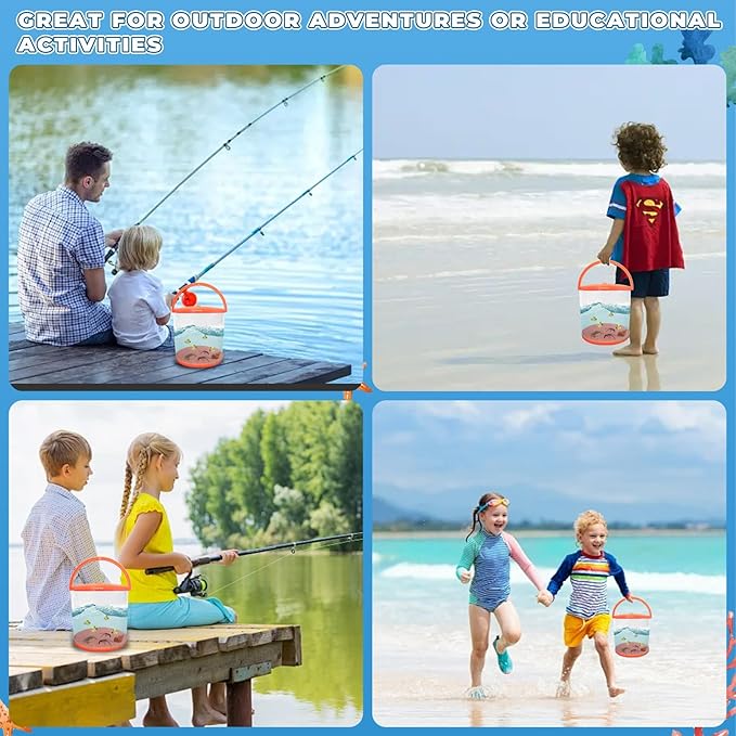 Foldable Small Aquarium, Portable Fish Tank, Fish Transport Container, Plasitc Fish Bowl, Beginner Tank, Great Concept for Catching and Release Critters, Beach, Pool and Lake-PawvioPets