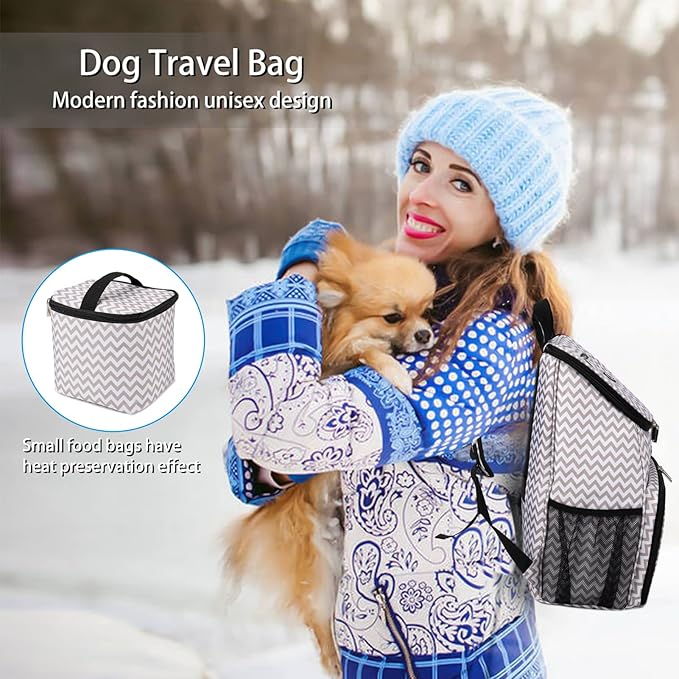 BAGLHER丨Dog Travel Bag, Airline Approved Pet Supplies Backpack, Dog Travel Backpack with 2 Silicone Collapsible Bowls and 2 Food Baskets-PawvioPets