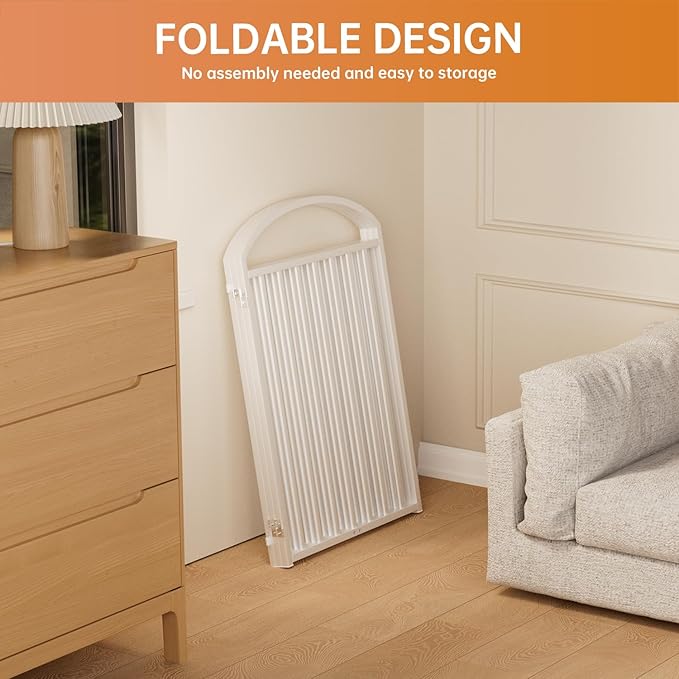 3 Panles Full Matel Freestanding Dog Gates with Door, 72"Extra Wide 32"Tall Free Standing Dog Pet Gate for Indoor & Outdoor. Foldable Pet Fences for Doorways, House, Stairs, Porch, Deck, Yard-PawvioPets