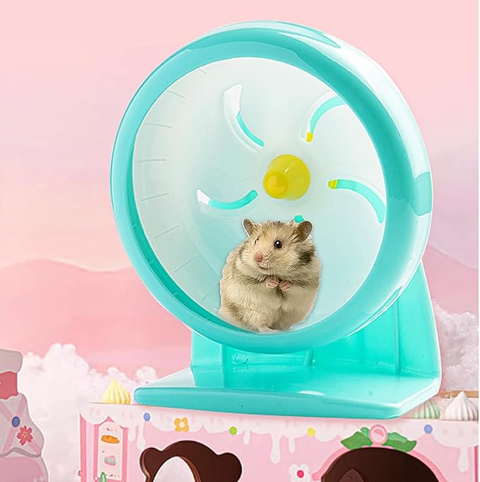 GKYZBB Hamster Wheel, 7 inch Silent Hamster Exercise Running Wheel with Stand,Pet Small Animals Exercise Running Toys,Adjustable Quiet Spinner for Guinea Pigs, Sugar Gliders, Gerbils-PawvioPets