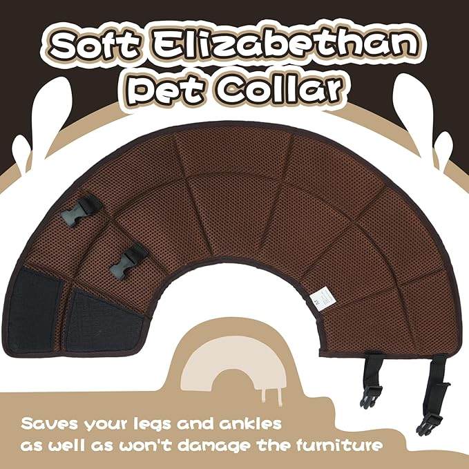 Dog Cone for Large Dogs After Surgery, Soft Dog Cone Collar for Dogs to Stop Licking, Adjustable Comfy E-Collar Alternative Lightweight Post-Surgery Recovery Elizabethan Collar for Pet-PawvioPets
