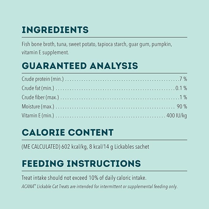 ACANA Lickables Cat Treats Tuna Recipe .5oz Tubes (5 Count)-PawvioPets