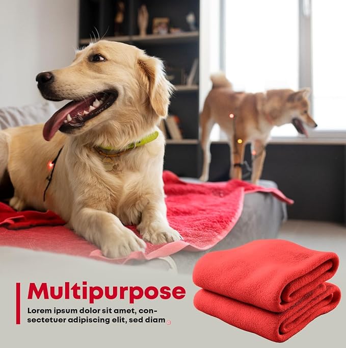 Extra Large Dog Towel Soft Absorbent Bath Pet Towels for Drying Dogs, Elastic Terry Microfiber Soft Towel, Machine Washable, Quick Dry, Multipurpose (L, XL, 2XL) (Red, 2XL)-PawvioPets