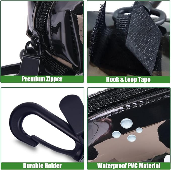 Dog Waste Bag Dispenser Poop Bag Dispenser for Leash Accessory dog Poop Bag Holders Fits Dog Leash Include Hand Free Holder, Clear, No-PUXB-PawvioPets