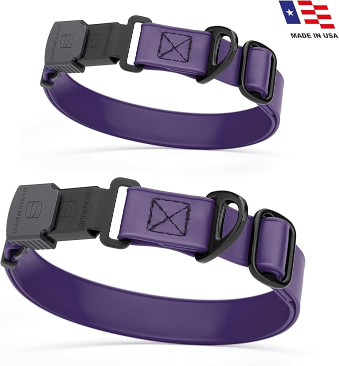 Dogline Biothane Waterproof Dog Collar with Herm Sprenger Stainless Steel Quick Release Buckle – Heavy Duty Tactical Durable Collar for Dogs – Comfortable and Safe Pet Collar, W 3/4" L 12-19", Purple-PawvioPets