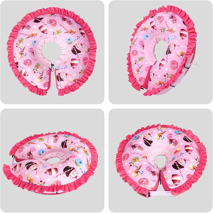 CuteBone Inflatable Dog Collar Alternative for Small/Medium Dogs After Surgery-Double Adjustable Neck Range P23SO00102M-PawvioPets