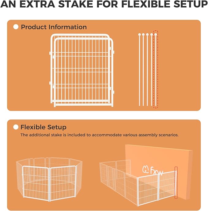 FXW Homeplus Unleashed Indoor Dog Playpen - Stress-Free and Safe Play, Heavy Duty 32 Inch 2 Wire Panels Dog Pen for Puppy and Small Dogs, White│Patented-PawvioPets
