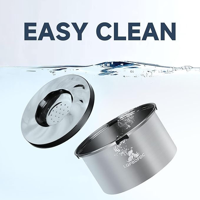 Dog Water Bowl No Spill, 5.6L/1.5 Gallon No Drip Slow Drinking Dog Water Bowl Dispenser Spill Proof, Large Stainless Steel Slobber Stopper for Messy Drinkers, Small Medium & Large Dogs-PawvioPets