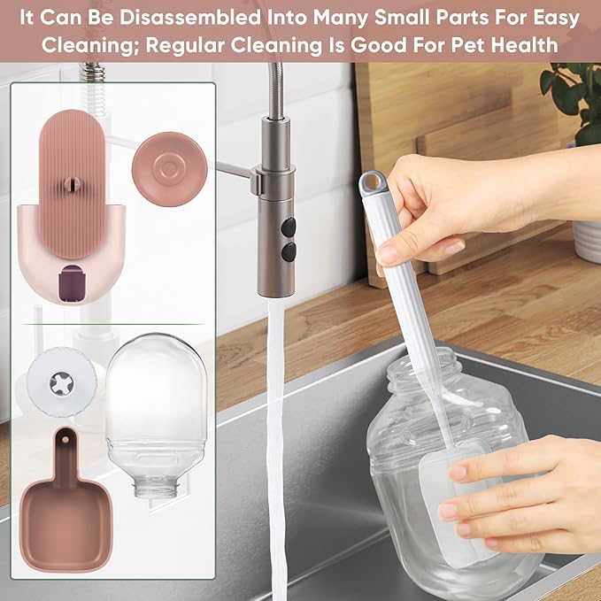 28oz Hanging Automatic Water Dispenser,Rabbit Water Bottle,Bunny Guinea Pig Ferret Water Bowl for Cage,Suitable for Small Animal Puppies(Cage Grid Spacing Over 1.2'')-PawvioPets