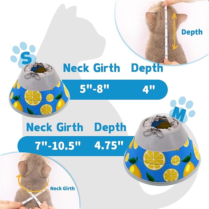 Cat Cone Collar Soft, Comfortable Cat Recovery Collar Pet Cone for Small Large Cats, Lightweight Elizabethan Collar for Cats Kittens After Surgery Prevent from Licking Wounds, Green, S-PawvioPets