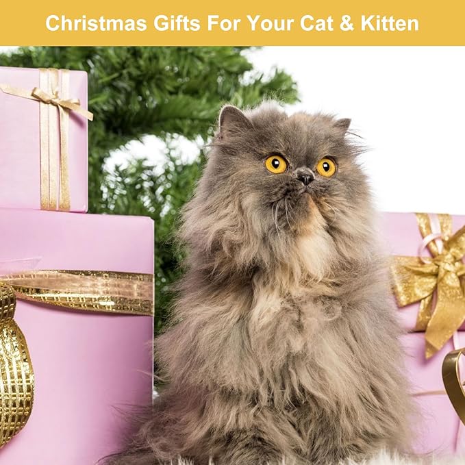 Cat Feather Toys, 14PCS With 2 Slots Super Suction Cup, Detachable 2PCS Wand & 11PCS Replacement Teaser Refills With Bell, Interactive Toy for Indoor Cats Kitten Play Exercise-PawvioPets